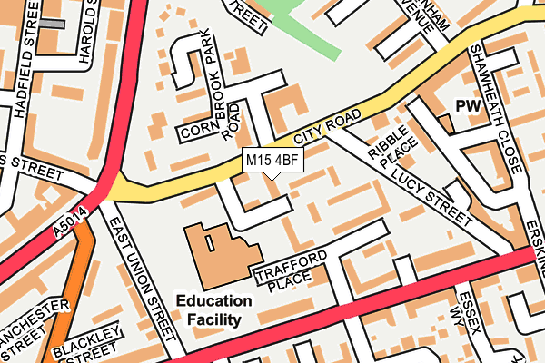 M15 4BF map - OS OpenMap – Local (Ordnance Survey)