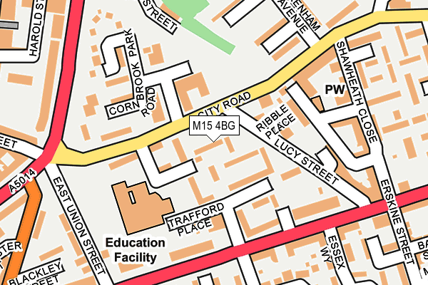 M15 4BG map - OS OpenMap – Local (Ordnance Survey)