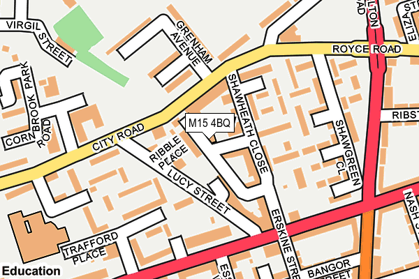 M15 4BQ map - OS OpenMap – Local (Ordnance Survey)