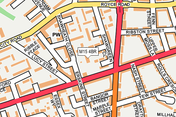 M15 4BR map - OS OpenMap – Local (Ordnance Survey)