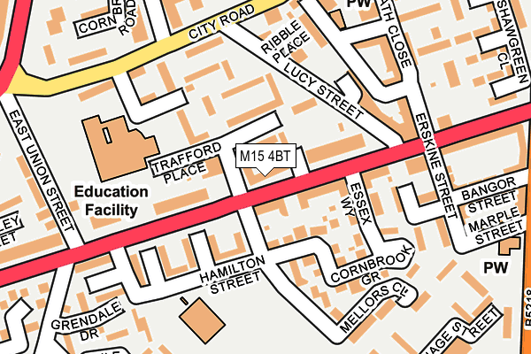 M15 4BT map - OS OpenMap – Local (Ordnance Survey)