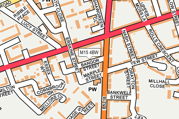 M15 4BW map - OS OpenMap – Local (Ordnance Survey)