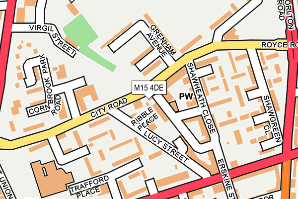 M15 4DE map - OS OpenMap – Local (Ordnance Survey)