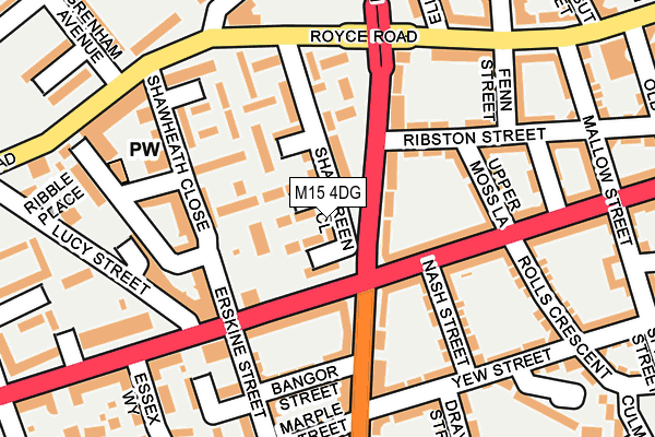 M15 4DG map - OS OpenMap – Local (Ordnance Survey)