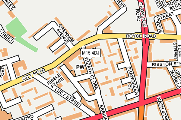 M15 4DJ map - OS OpenMap – Local (Ordnance Survey)