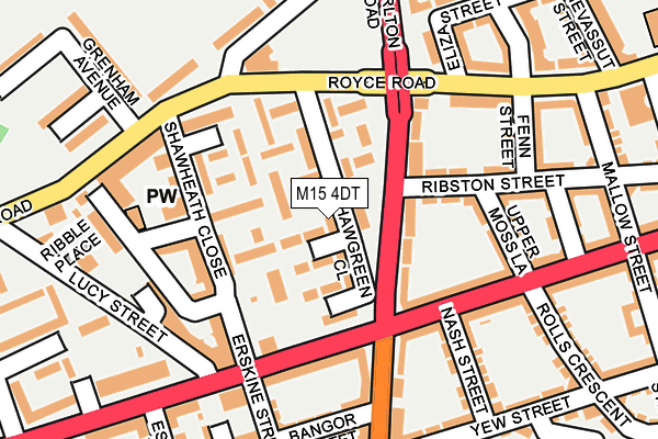 M15 4DT map - OS OpenMap – Local (Ordnance Survey)