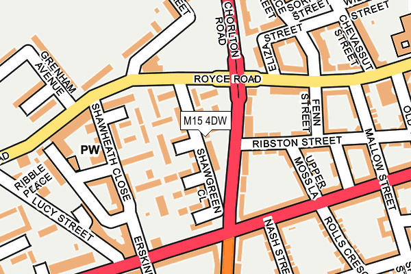 M15 4DW map - OS OpenMap – Local (Ordnance Survey)