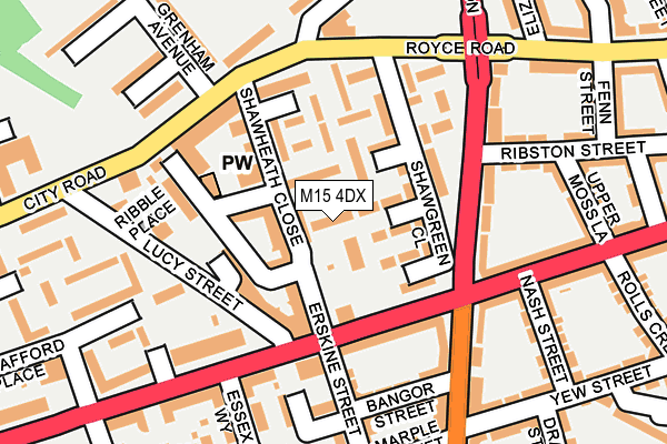 M15 4DX map - OS OpenMap – Local (Ordnance Survey)