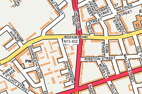 M15 4DZ map - OS OpenMap – Local (Ordnance Survey)