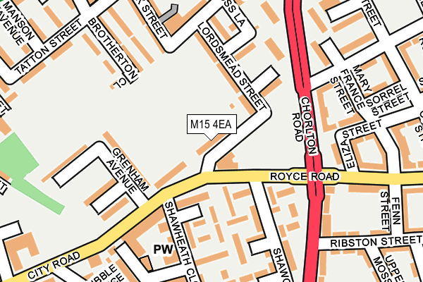 M15 4EA map - OS OpenMap – Local (Ordnance Survey)