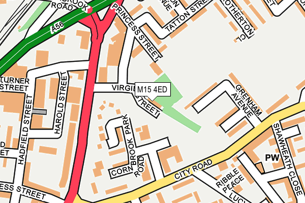 M15 4ED map - OS OpenMap – Local (Ordnance Survey)