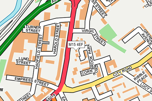 M15 4EF map - OS OpenMap – Local (Ordnance Survey)