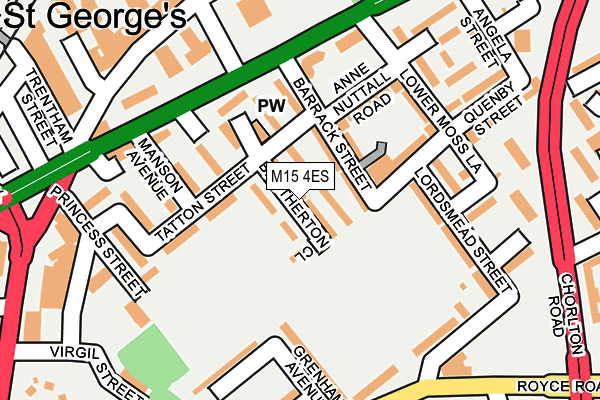 M15 4ES map - OS OpenMap – Local (Ordnance Survey)