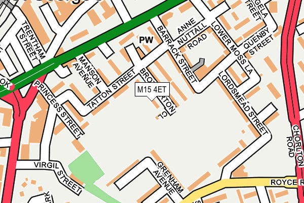 M15 4ET map - OS OpenMap – Local (Ordnance Survey)