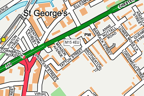 M15 4EU map - OS OpenMap – Local (Ordnance Survey)