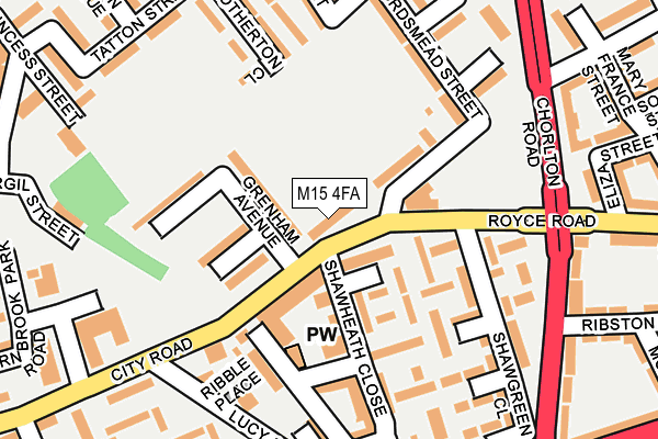 M15 4FA map - OS OpenMap – Local (Ordnance Survey)