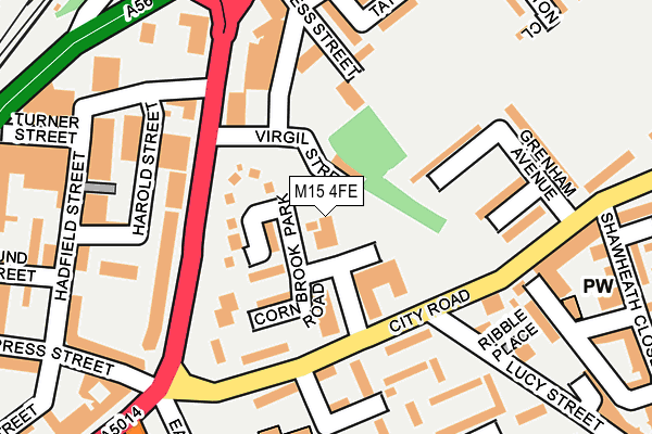 M15 4FE map - OS OpenMap – Local (Ordnance Survey)