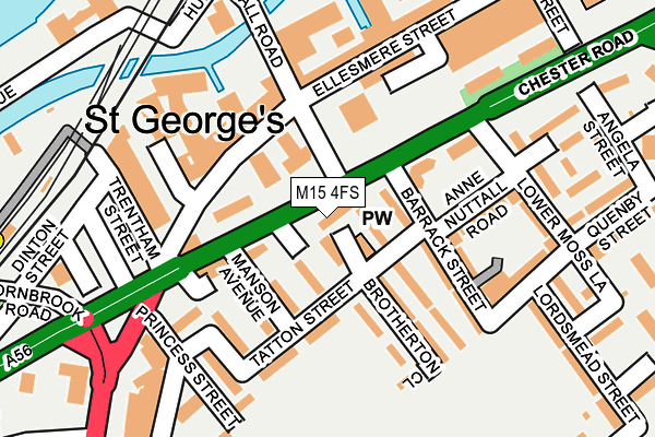 M15 4FS map - OS OpenMap – Local (Ordnance Survey)