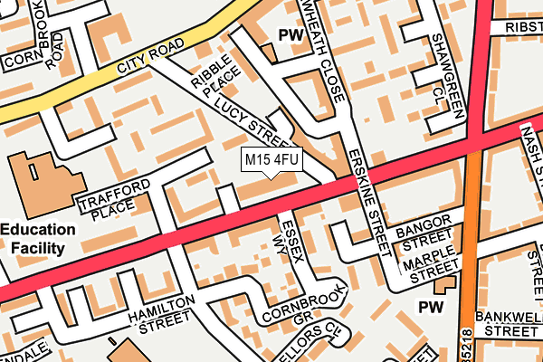 M15 4FU map - OS OpenMap – Local (Ordnance Survey)