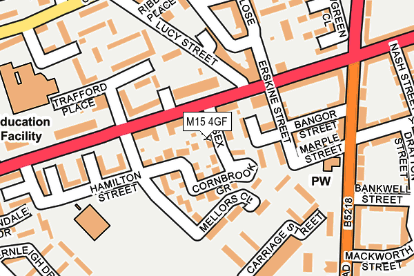 M15 4GF map - OS OpenMap – Local (Ordnance Survey)