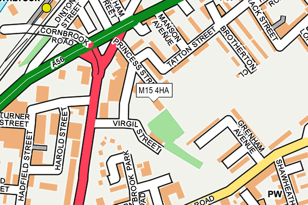 M15 4HA map - OS OpenMap – Local (Ordnance Survey)