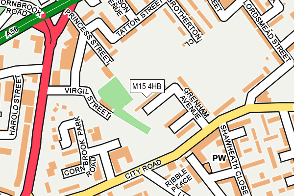 M15 4HB map - OS OpenMap – Local (Ordnance Survey)