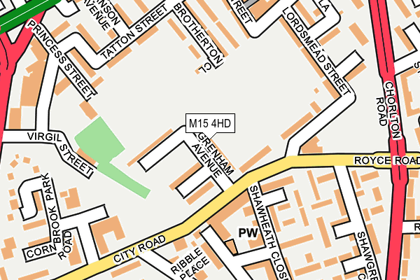 M15 4HD map - OS OpenMap – Local (Ordnance Survey)