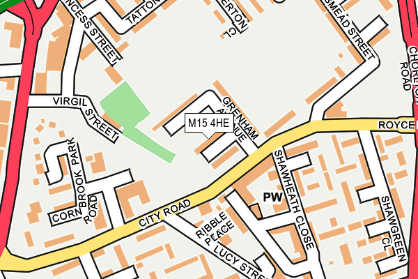 M15 4HE map - OS OpenMap – Local (Ordnance Survey)