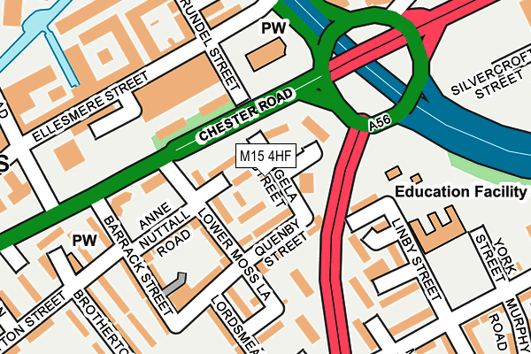 M15 4HF map - OS OpenMap – Local (Ordnance Survey)