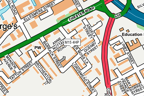 M15 4HP map - OS OpenMap – Local (Ordnance Survey)