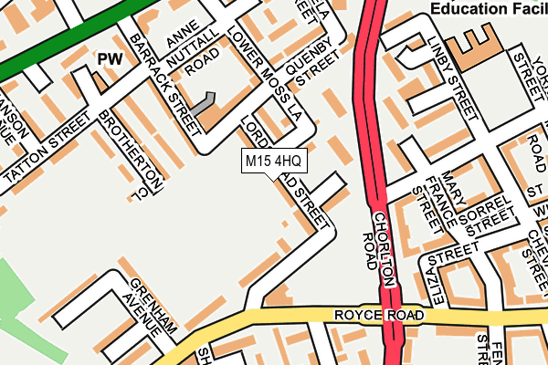 M15 4HQ map - OS OpenMap – Local (Ordnance Survey)