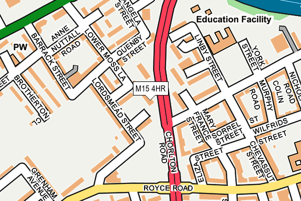 M15 4HR map - OS OpenMap – Local (Ordnance Survey)