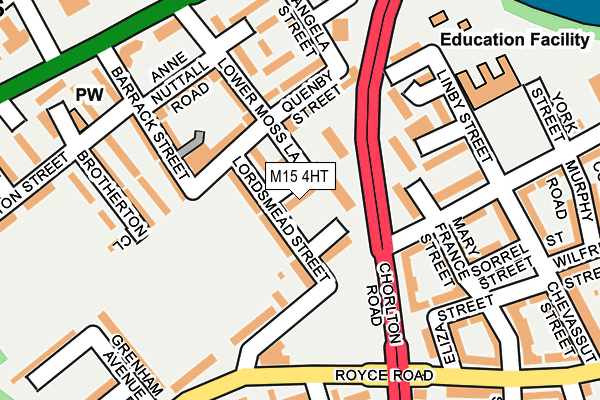 M15 4HT map - OS OpenMap – Local (Ordnance Survey)