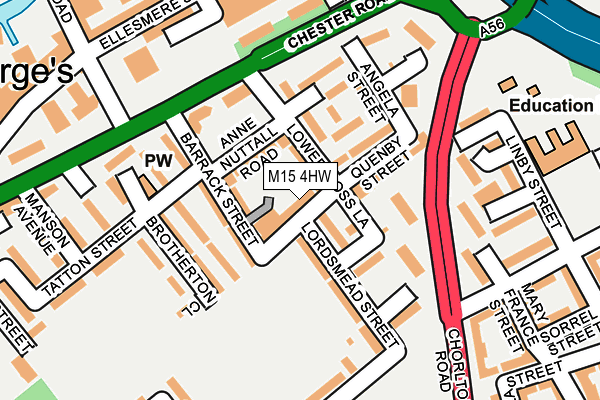 M15 4HW map - OS OpenMap – Local (Ordnance Survey)