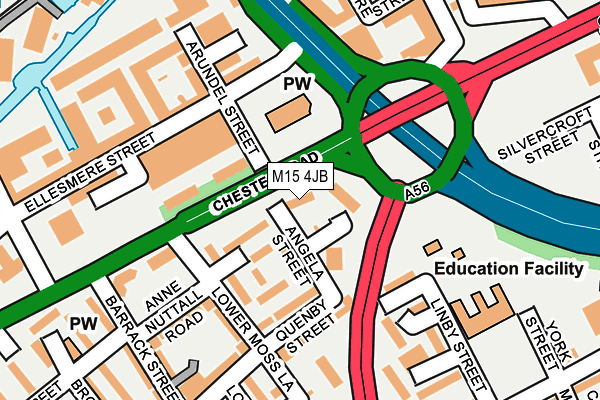 M15 4JB map - OS OpenMap – Local (Ordnance Survey)