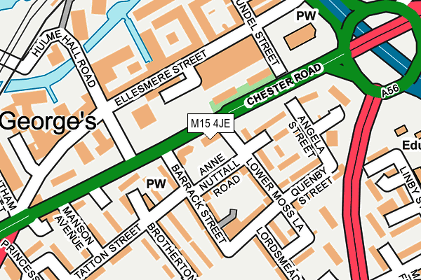 M15 4JE map - OS OpenMap – Local (Ordnance Survey)