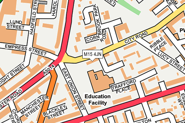 M15 4JN map - OS OpenMap – Local (Ordnance Survey)