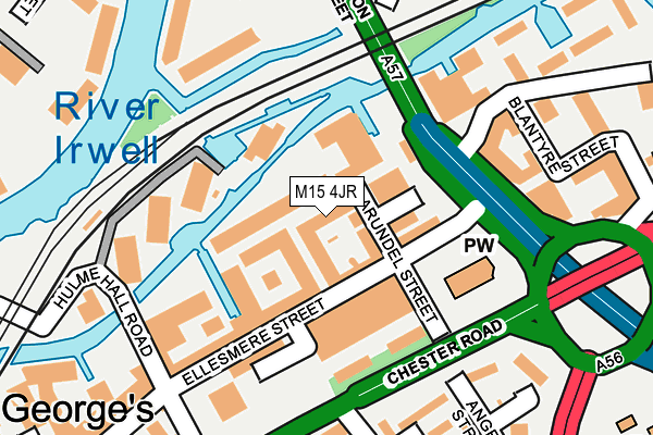 M15 4JR map - OS OpenMap – Local (Ordnance Survey)