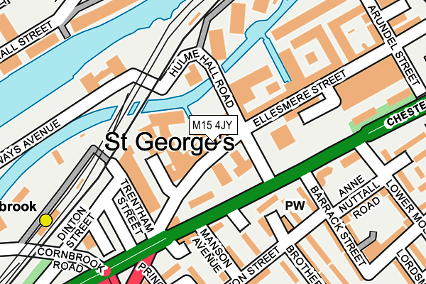 M15 4JY map - OS OpenMap – Local (Ordnance Survey)