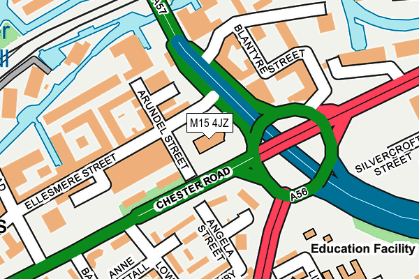 M15 4JZ map - OS OpenMap – Local (Ordnance Survey)