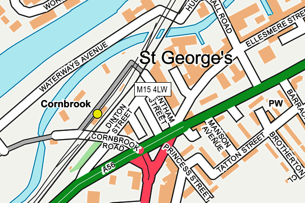 M15 4LW map - OS OpenMap – Local (Ordnance Survey)