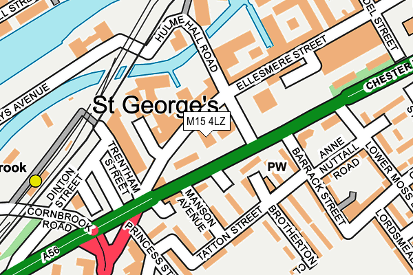 M15 4LZ map - OS OpenMap – Local (Ordnance Survey)