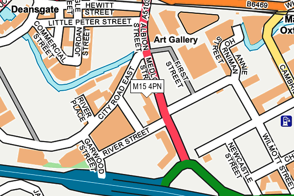 M15 4PN map - OS OpenMap – Local (Ordnance Survey)