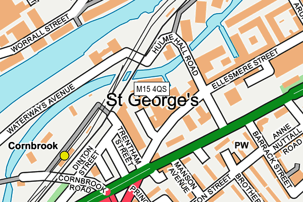 M15 4QS map - OS OpenMap – Local (Ordnance Survey)