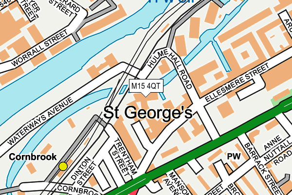 M15 4QT map - OS OpenMap – Local (Ordnance Survey)