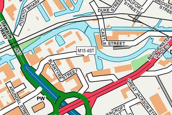 M15 4ST map - OS OpenMap – Local (Ordnance Survey)