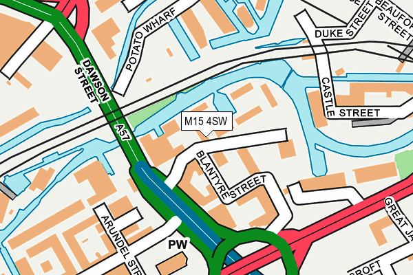M15 4SW map - OS OpenMap – Local (Ordnance Survey)