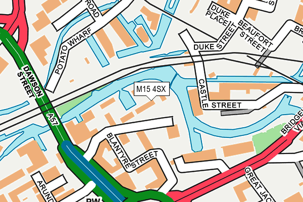 M15 4SX map - OS OpenMap – Local (Ordnance Survey)