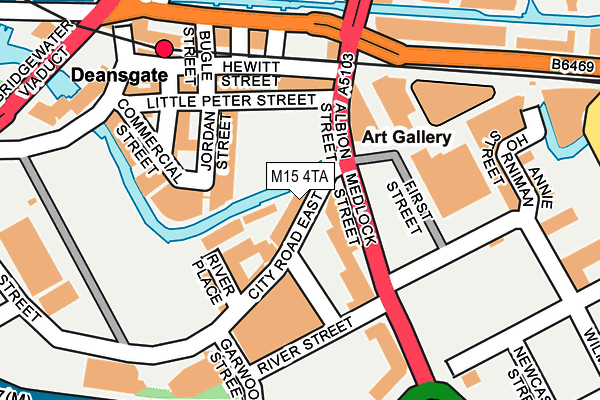 M15 4TA map - OS OpenMap – Local (Ordnance Survey)