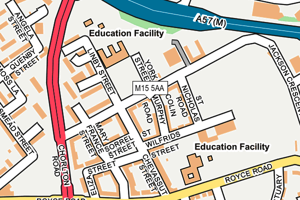 M15 5AA map - OS OpenMap – Local (Ordnance Survey)